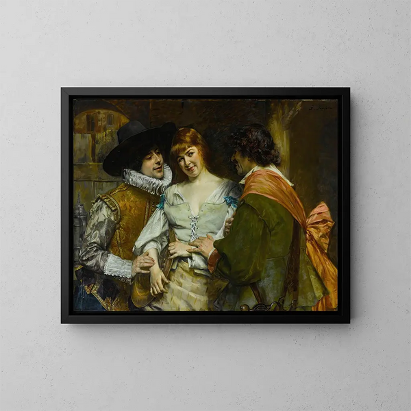 Een keuze - Ferdinand Roybet — ingelijst kunstwerk aan de muur