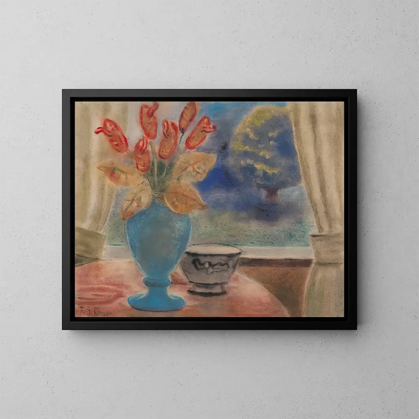 Natuurmoord - Ferdinand Schirren — ingelijst kunstwerk aan de muur