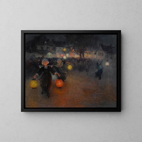 Feest in Pont-Aven - Ferdinand du Puigaudeau — ingelijst kunstwerk aan de muur