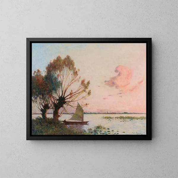 Zeilerschilderij op de Grote Brière moeras - Ferdinand du Puigaudeau — ingelijst kunstwerk aan de muur