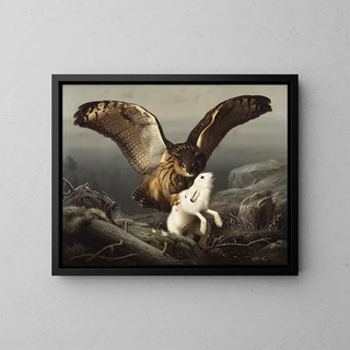 Ferdinand von Wright - An EagleOwl Seizes A Hare.webp