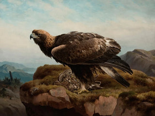 Gouden adelaar aan de rand van een klif - Ferdinand von Wright — weergave van het kunstwerk