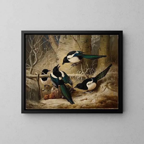 Pies rondom een vrouwelijke tetraon - Ferdinand von Wright — ingelijst kunstwerk aan de muur