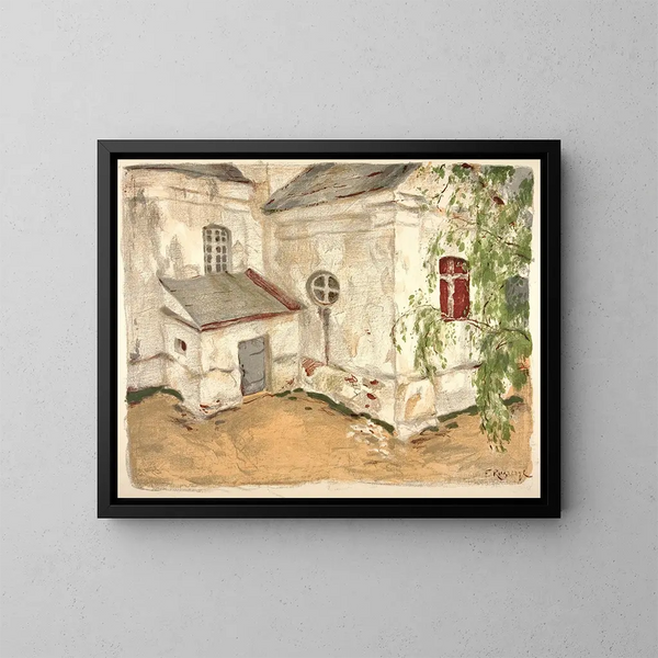 Kerk in Litouwen - Ferdynand Ruszczyc — ingelijst kunstwerk aan de muur