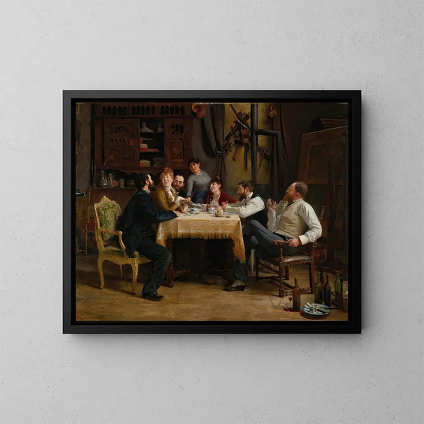Een lunch met vrienden - Fernand Cormon — ingelijst kunstwerk aan de muur