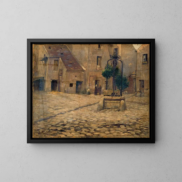 De binnenplaats van het Hôtel Saint-Adrien, 264 rue Saint-Jacques - Fernand Maillaud — ingelijst kunstwerk aan de muur