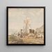 Figures with livestock by the riverbank with a boat - Julius Jacobus van de Sande Bakhuyzen — framed artwork on a wall