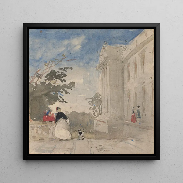 Figures sur une terrasse - Alfred Elmore