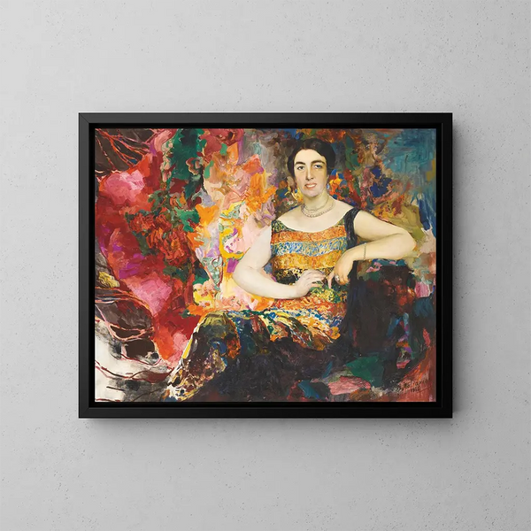 Portret van een dame - Filipp Malyavin — ingelijst kunstwerk aan de muur