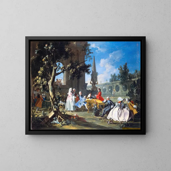 Concert dans un jardin - Filippo Falciatore — ingelijst kunstwerk aan de muur