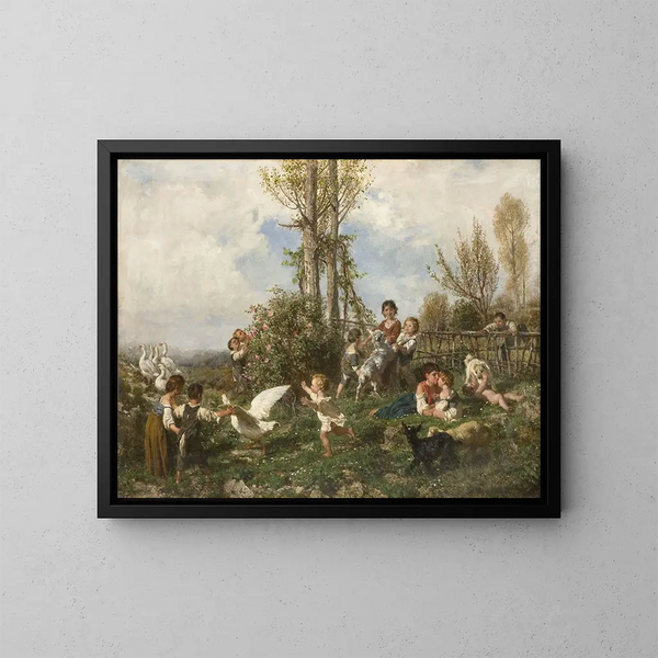 Lente - Filippo Palizzi — ingelijst kunstwerk aan de muur