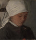 a peasant girl with a white scarf - Wilhelm Leibl — artwork view