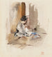 Japanese girl sewing - Robert Frederick Blum — artwork view