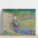 Reproductie van het schilderij van een meisje dat uitrust tegen een hooibaal - Jan Toorop
