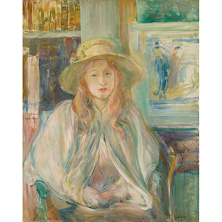 Fillette au Chapeau de Paille - Berthe Morisot | Reproduction Tableau Décoration murale affiche copie