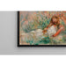 Reproductie van het schilderij van een slapende meisje op het gras en een meisje dat een boeket rangschikt - Pierre-Auguste Renoir