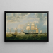 L'État doré dat de haven van New York binnenvaart - Fitz Henry Lane — ingelijst kunstwerk aan de muur