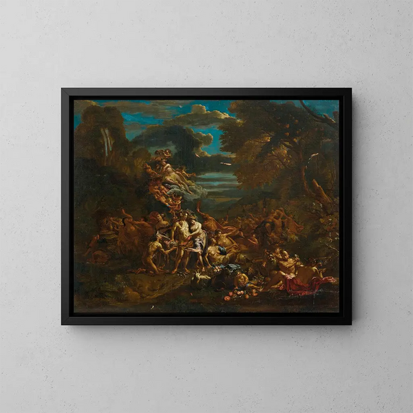 Bacchanale - Vlaamse school — ingelijst kunstwerk aan de muur