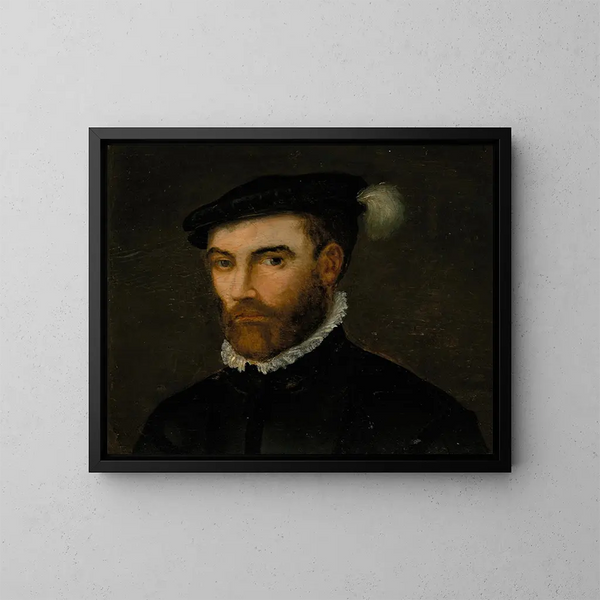 Portret van een heer, 1628 - Vlaamse school — ingelijst kunstwerk aan de muur