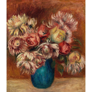 Fleurs dans un vase vert - Pierre-Auguste Renoir | Reproduction Tableau Décoration murale affiche copie