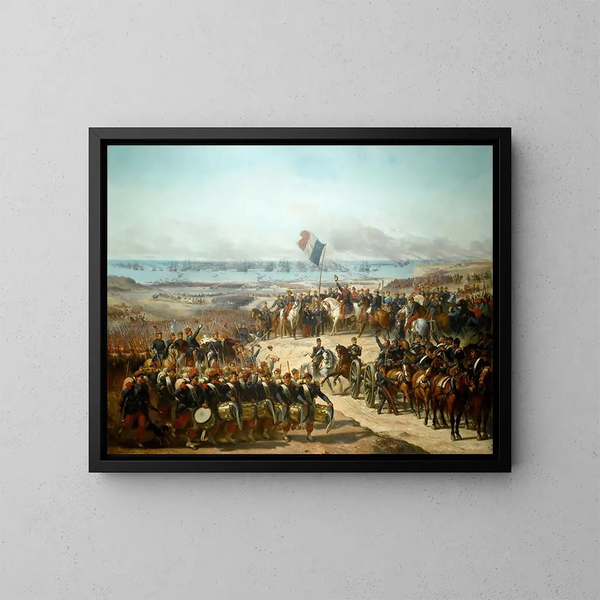 van het Franse legerontvangst op de oude haven, 14 september 1854 - Félix-Joseph Barrias — ingelijst kunstwerk aan de muur
