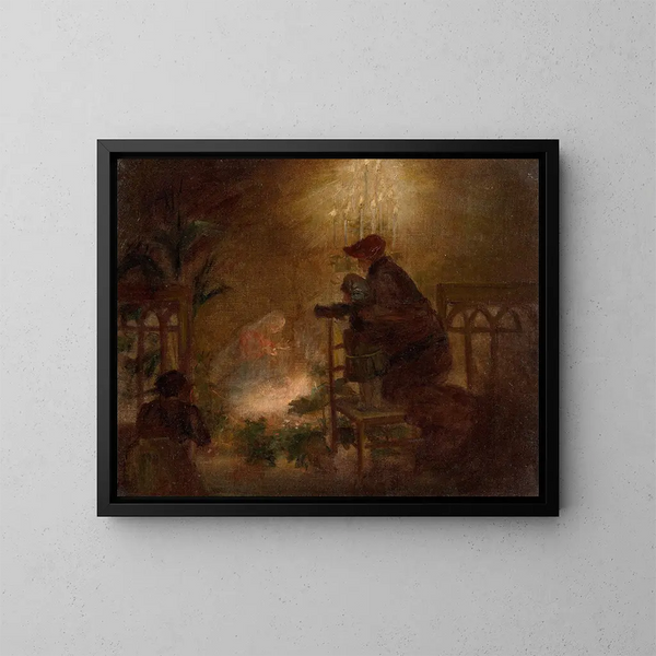 De kribbe - Félix Bracquemond — ingelijst kunstwerk aan de muur