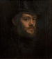 Zelfportret met een hoge hoed - Félix Bracquemond — weergave van het kunstwerk