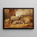 Kleine stal-scène met schapen - Félix Saturnin Brissot de Warville — ingelijst kunstwerk aan de muur