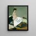 Staand naakt schilderij dat een jurk op haar knieën vasthoudt - Félix Vallotton — ingelijst kunstwerk aan de muur