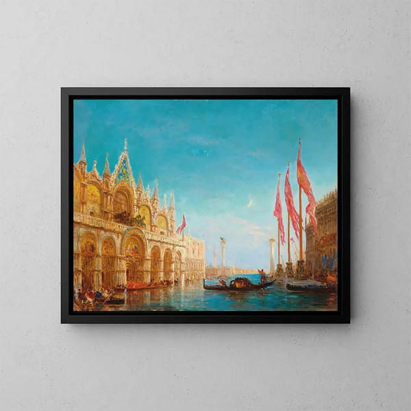 Aqua alta - Félix Ziem — ingelijst kunstwerk aan de muur