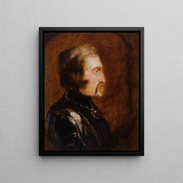 Zelfportret in harnas - Félix Ziem — ingelijst kunstwerk aan de muur
