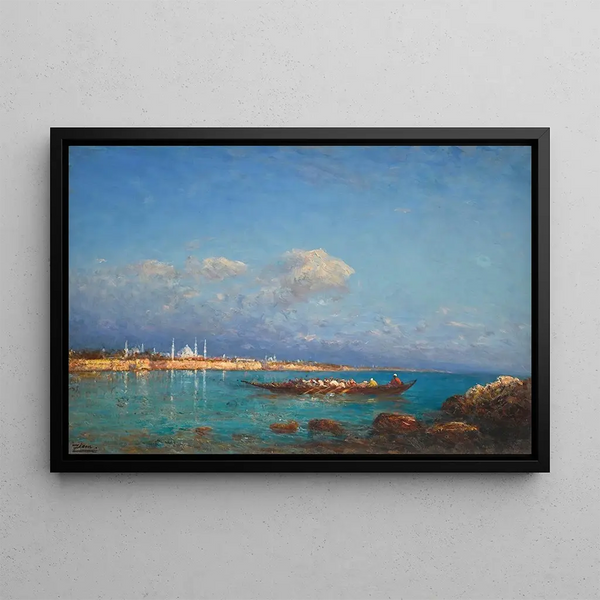 Constantinopel vanaf de Zee van Marmara - Félix Ziem — ingelijst kunstwerk aan de muur