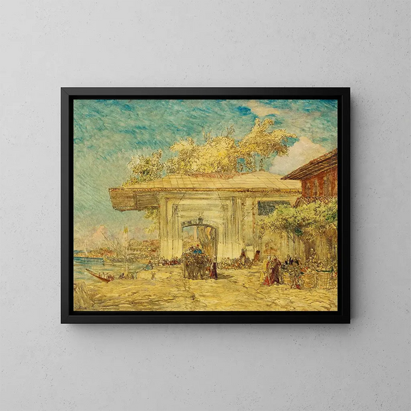 Constantinople schilderij, het kiosk van de janitsaren - Félix Ziem — ingelijst kunstwerk aan de muur