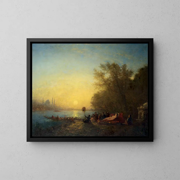 Constantinopel schilderij, de rust van de sultana - Félix Ziem — ingelijst kunstwerk aan de muur