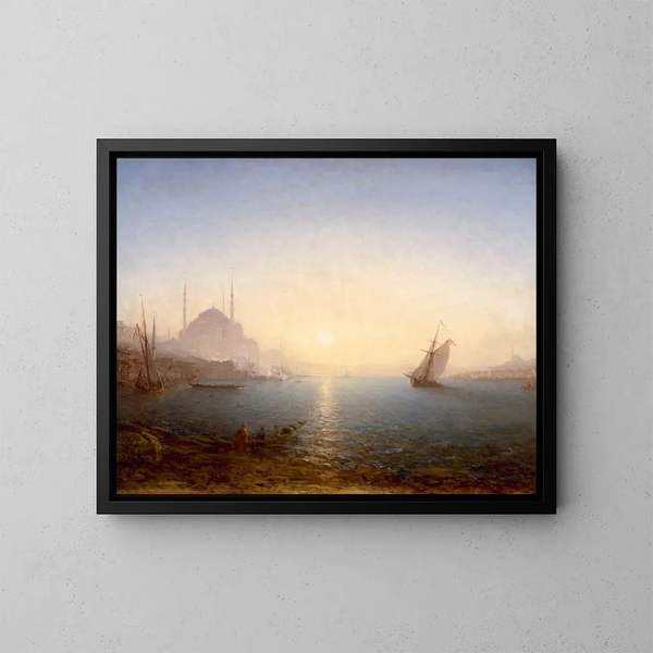 Constantinopel, Hagia Sophia bij zonsopgang - Félix Ziem — ingelijst kunstwerk aan de muur