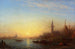 Zonsondergang aan de Esclavons-kade in Venetië - Félix Ziem — weergave van het kunstwerk