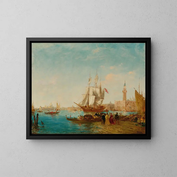 van Embarquement sur le quai des esclavons - Félix Ziem — ingelijst kunstwerk aan de muur
