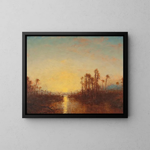 Khartoum, zonsondergang - Félix Ziem — ingelijst kunstwerk aan de muur