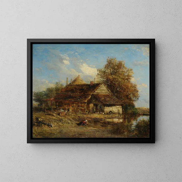 La Chaumière - Félix Ziem — ingelijst kunstwerk aan de muur