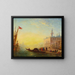 van Félix Ziem's schilderij La gondole au quai des Esclavons — ingelijst kunstwerk aan de muur