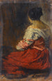 La jupe rouge - Félix Ziem — ingelijst kunstwerk aan de muur