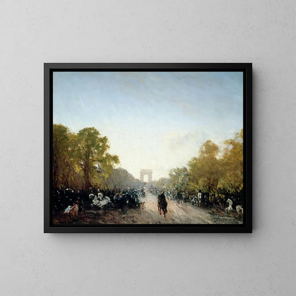 L'avenue des Champs-Élysées - Félix Ziem — ingelijst kunstwerk aan de muur