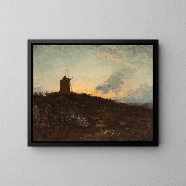 De molen in de omgeving van Martigues - Félix Ziem — ingelijst kunstwerk aan de muur