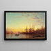 De haven van Marseille bij zonsondergang - Félix Ziem — ingelijst kunstwerk aan de muur