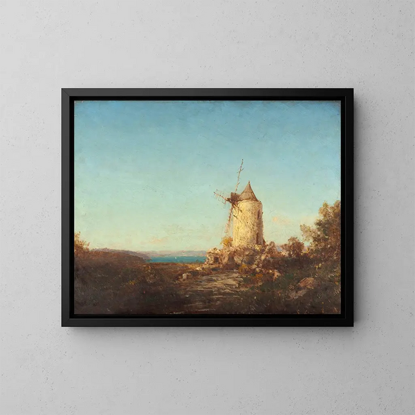 Moulin de Saint-Mitre près de Martigues - Félix Ziem — ingelijst kunstwerk aan de muur