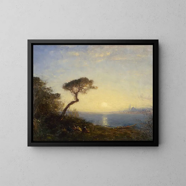 Parasol aan de monding van de Bosporus - Félix Ziem — ingelijst kunstwerk aan de muur