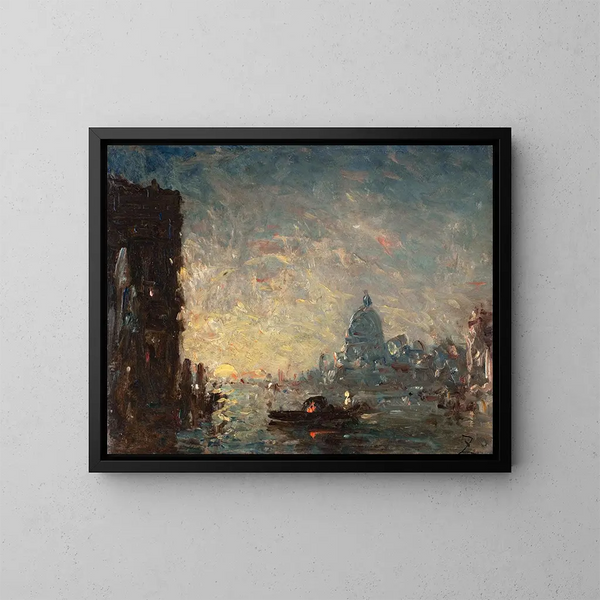 Venetië bij zonsondergang - Félix Ziem — ingelijst kunstwerk aan de muur