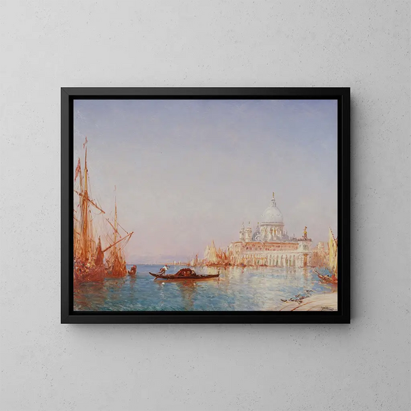 Venetië, de Salute, ochtendlicht - Félix Ziem — ingelijst kunstwerk aan de muur