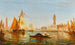 Venetië, gondels en zeilboten voor het Dogepaleis en San Giorgio Maggiore - Félix Ziem — weergave van het kunstwerk