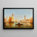 Venetië, gondels en zeilboten voor het Dogepaleis en San Giorgio Maggiore - Félix Ziem — ingelijst kunstwerk aan de muur
